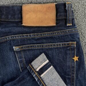 Brave Star Selvage Jeans Mens 33x30 Blue Slim Straight Selvedge Denim USA Cone